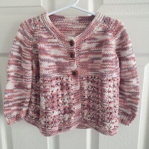 🌸2/$20🌸 Hand-Knitted Toddler Girl's Cardigan 18-24 Months Baby